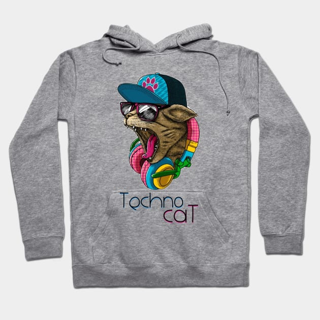 Techno cat - Catsondrugs.com - Techno Party Ibiza Rave Dance Underground Festival Spring Break  Berlin Good Vibes Trance Dance technofashion technomusic housemusic Hoodie by catsondrugs.com